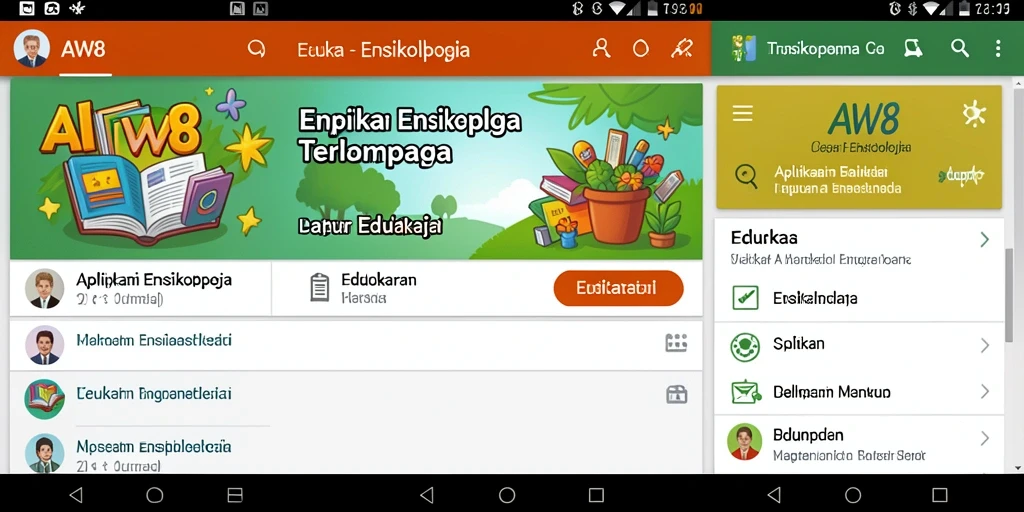 Tampilan antarmuka AW8 yang menarik dan informatif.