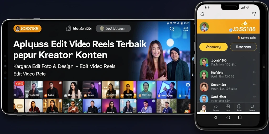 Antarmuka JOSS188 yang intuitif untuk Edit Video Reels.
