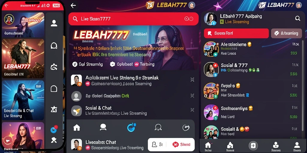 Tampilan antarmuka LEBAH777 saat live streaming, interaksi real-time dengan pengguna lain.
