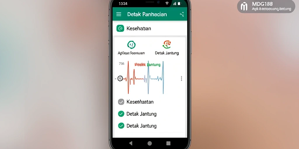 Tampilan antarmuka aplikasi MDG188 untuk pemantauan detak jantung.